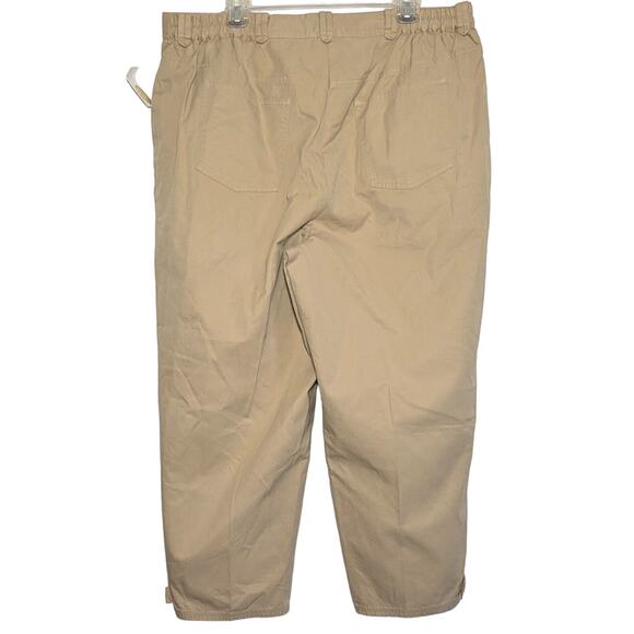 Vintage Talbots Women's Size 18W Cropped Pants Khaki High Rise Pleated Front - Picture 2 of 7